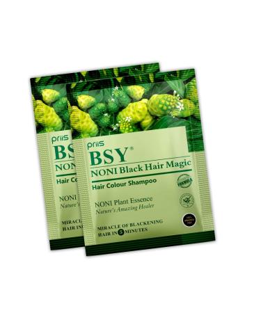 SAVE! 20x 20g. BSY NONI BLACK HAIR COLOR Organic Natural Hair Dye (Black) Covers Grey Hairs (No PPD para-phenylenediamine) by BSY