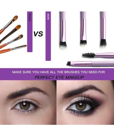 Double Sided Eyeshadow Brush Set - Purple Makeup Brushes for Blending Eyeshadow, Eyeliner & Eyebrow - Long Lasting & Flawless Look - Apply Better Makeup - Buy Online on GoSupps.com