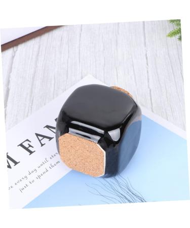 Wooden Cork Bottle Ceramic Bottle Makeup Containers Porcelain Dappen Dish Liquid Powder Container Ceramics Bottle Gratitude Jar Cerace Ceramic Mug Medicine Cup Manicure Bamboo 7.50X5.50X5.50CM Black - Buy Online on GoSupps.com