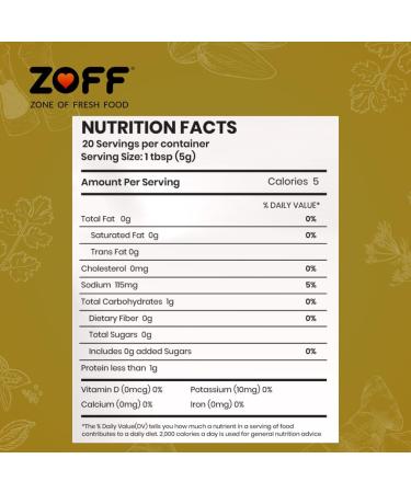 ZOFF Sambhar Masala (100g | 3.5 oz) |Lentil Soup Spice Blend| All Natural | Vegan | No Colour | Gluten Free| Indian Origin - Buy Online on GoSupps.com
