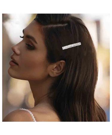 Inilbran Vintage Rhinestone Hair Clip Gold Crystal Hair Barrettes Sparkly Crystal Barrette Head Clips Sparkle Cz Hair Clip Decorative Headwear wedding headpieces Hair Accessories for Women and Girls