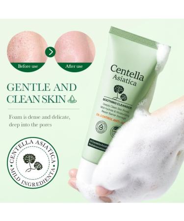 Centella Cleanser with 5X Centella Asiatica Activity 100g Deeply Clean Mild Hydrate & Moisturizing Repair Barrier Damage Soothing Cleanser for Oil Control and Acne Organic Extract - Buy Online on GoSupps.com