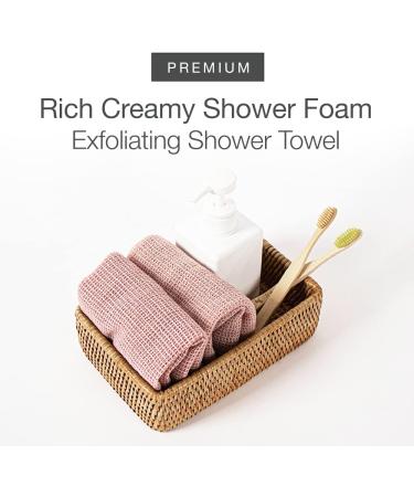 JUNRO Exfoliating Shower Towel (3 Pack) - Soft Purple Nylon Washcloth for All Skin Types - Buy Online on GoSupps.com