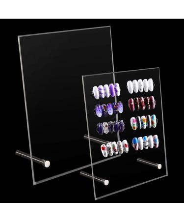 Noverlife 2PCS Transparent Nail Art Display Board, Acrylic False Nail Tips Sample Display, Display Polish Board for Nail Art Design, Professional Salon Nail Color Nail Practice Board - Large & Small Transparent - Large & Small - Buy Online on GoSupps.com