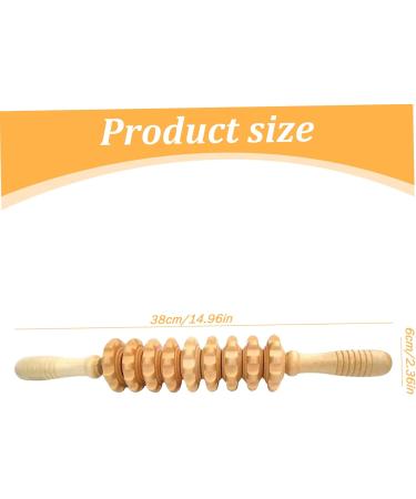 15-Inch Muscle Roll Rod - Wood Massage Tool with 9 Rollers for Deep Tissue Body Sculpting & Therapy - Buy Online on GoSupps.com