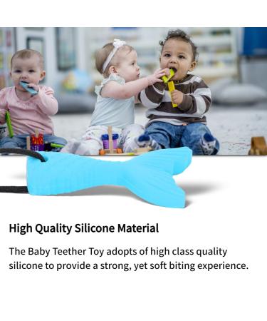 Silicone Fish Tail Baby Tooth Chew Necklace - Teether Stick for Boys & Girls - Buy Online on GoSupps.com