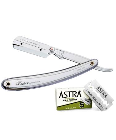 Parker 31R Professional stainless steel razor with 5 blades ASTRA Superior Platinum (Green)