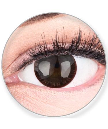 Glamlens Silicone Comfort Dark Brown Contact Lenses - Soft Choco Brown for All Eye Colors - 0.00 Dioptries - 2 Pack + Free Container - Buy Online on GoSupps.com