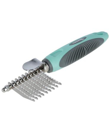 Kerbl Pet fur de-matting comb 18.5 cm turquoise grey