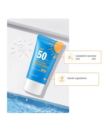 Refreshing Sunscreen for Face SPF 50 Korean Sunscreen Lotion for Oily Sensitive Skin Broad Spectrum UVA/UVB Non-Greasy & Water Resistant (3pc) - Buy Online on GoSupps.com