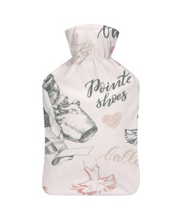 Hot Water Bottle With Lid Ballet Pattern Rubber Hot Water Bag For Pain Relief Cramps Foot Warmer Hot And Cold Therapy