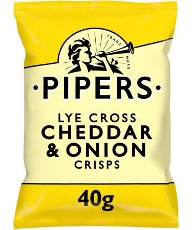 Pipers Crisps | Lye Cross Cheddar & Onion | 24 x 40G - Buy Online on GoSupps.com