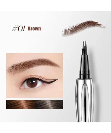 Cooklesa Eyebrow Cooklesa 2024 Upgraded Natural Waterproof Eyebrow Pen with Microfine Tip Two-Pronged Eyebrow Pencil 3D Long-Lasting Natural Waterproof Microblading Eyebrow Pen Makeup (Brown) - Buy Online on GoSupps.com
