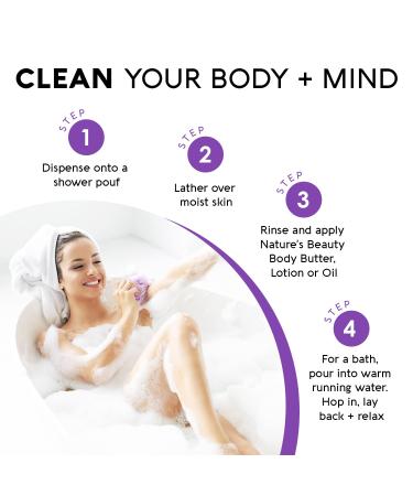 Nature's Beauty Lavender Chamomile Sleep Body Wash 2-Pack - Soothing Cleanser for Combination to Dry Skin with Coconut, Jojoba, and Moringa Seed Oils - 12 fl oz - Buy Online on GoSupps.com