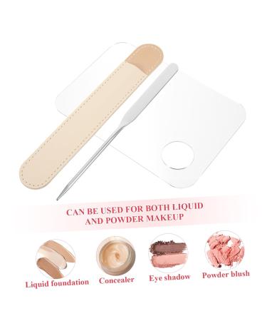 FOMIYES Liquid Foundation Palette & Stainless Steel Spatula Portable Makeup Mixing Tool for Flawless Application | Korean Cosmetic Spatula - Buy Online on GoSupps.com