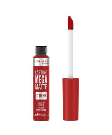 Rimmel London Lasting Mega Matte Liquid Lipstick Long-Lasting Moisturizing Vegan Formula - 500 - Fire Starter 7.4 ml