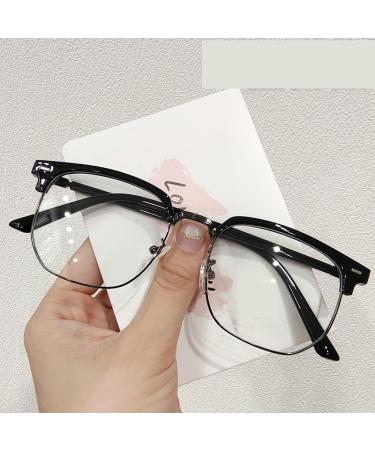 Fuqinqingoz Classic computer reading glasses anti-blue light reading glasses relieves tiredness new flat lighting mirror glasses for women (color: C3 size: +100) +100 C3