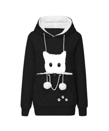 Women Long sleeve sweater hoodies with cats dog big bag cat bag sweater with zipper dog cat bag bag sweatshirt sweater hoodie women warm long-sleeved shirt cat sweater x-01 s