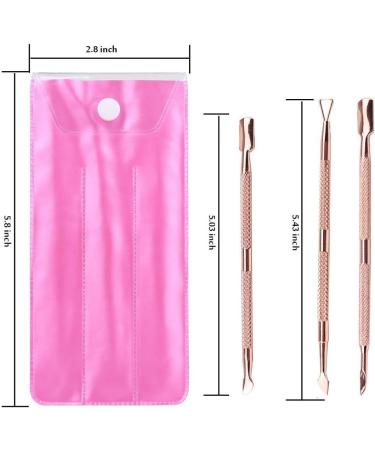 3 PCS Rose Gold Cuticle Pusher & Remover Kit - Stainless Steel Manicure Tools Set - Buy Online on GoSupps.com