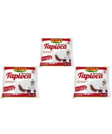 Amafil Tapioca Flour 500g (17.6oz) Massa Para Tapioca , 3-Pack