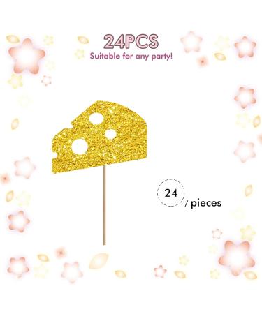 Set of 24 Cheese Cupcake Toppers for First Birthday Gold Glitter Cheese Sign Cupcake Toppers Cake Decorations for Baby Shower/Sweet Cheese Theme Birthday Supplies - Buy Online on GoSupps.com