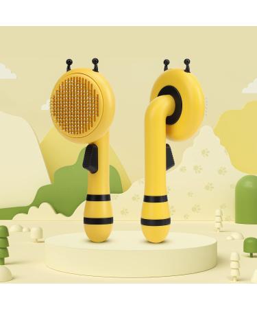 YNNICO Self Cleaning Slicker Brush for Dogs and Cats - Shedding & Grooming Tool in Yellow - Buy Online on GoSupps.com