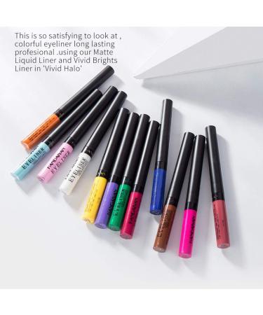 Allbesta 12 Colors Liquid Eyeliner Set - Matte Waterproof Makeup Precise Rainbow Eyeliner Pens (12pcs) - Shop Internationally - Buy Online on GoSupps.com