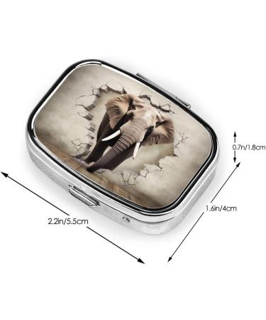 Broken Wall Elephant Printing Pill Case - Cute 2 Compartment Travel Organizer | Perfect Gift for Purse & Pocket - Buy Online on GoSupps.com