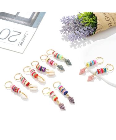 Gold Conch Shell Loc Jewelry Set - 10Pcs Dreadlock Rings & Charms for Women and Girls - Buy Online on GoSupps.com