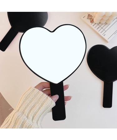 TBWHL Heart-Shaped Travel Handheld Mirror with Handle - Black (1 Pack) - Buy Online on GoSupps.com