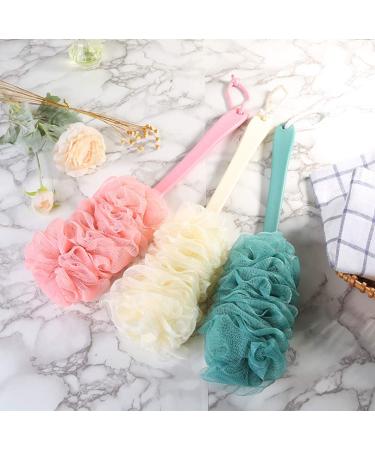 Dusenly Long Handle Bath Brush Massager | Soft Sponge Mesh Spa Shower Brush (Blue) - Ideal for Relaxation & Exfoliation - Buy Online on GoSupps.com