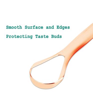 RONAVO Tongue Scraper 2 Pack - Medical Grade Stainless Steel, BPA Free, Fresh Breath Solution - Rose Gold - Buy Online on GoSupps.com