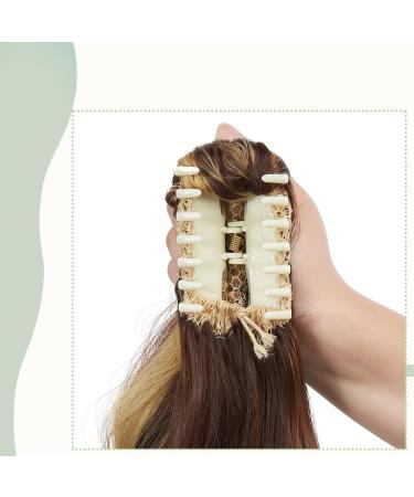 Claw On Ponytail Extension 18 Inch Curly Wavy Maroon & Blonde Synthetic Hairpiece - Buy Online on GoSupps.com