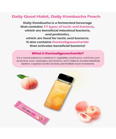 KAYFOOD Daily Kombucha Powder Tea 100g/3.52oz (Peach Bottle Set) - Sugar-Free Diet Tea Sticks for Easy Brewing - Buy Online on GoSupps.com