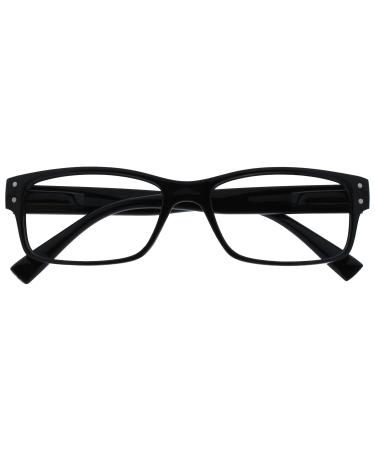 The Reading Glasses Company Men Black Large Designer Style Readers Spring Hinges R11-1 +1.00