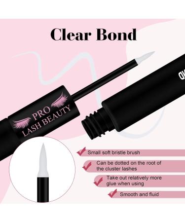 PRO Upgraded Lash Bond Cluster Lash Bond 2 IN 1 - Long Lasting Glue (10ml Black & Clear Bond) - Buy Online on GoSupps.com