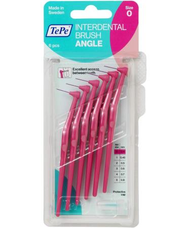 TePe Angle Interdental Brushes - Pink 0.4mm (2-Pack 6 Pieces) | Optimal Oral Care for Healthy Teeth - Buy Online on GoSupps.com
