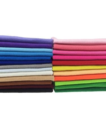 Flic-Flac 1.4mm Soft Felt Fabric Sheet Assorted Color Pack - 24pcs DIY Craft Sewing Squares Nonwoven Patchwork (20*30cm) - Buy Online on GoSupps.com