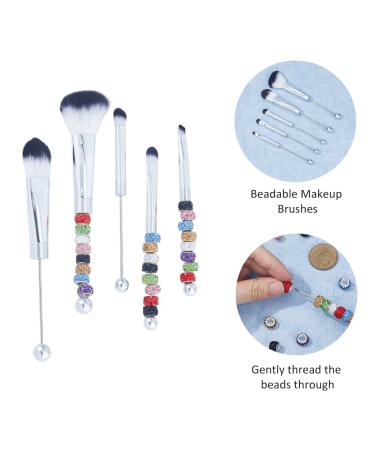 Buy SUPERFINDINGS Beadable Makeup Brush Kit - 5 Pcs Brushes & 48 Rhinestone Beads for DIY Makeup | Perfect Gift for Women & Sisters - Buy Online on GoSupps.com