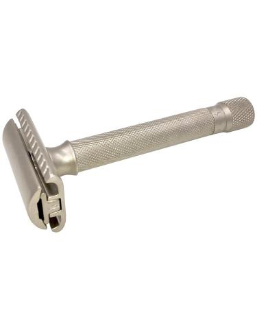 Parker Variant Adjustable Double Edge Safety Razor with 5 Premium Blades - Customize Your Shave with Dial Adjustment (Satin Chrome) - Buy Online on GoSupps.com