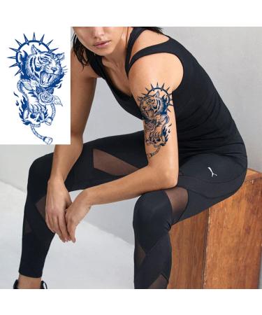 Semi-Permanent Waterproof Animal Temporary Tattoos - 12 Sheets with Wolf, Tiger, Lion, and Dragon Designs for Men, Women, and Kids - Buy Online on GoSupps.com