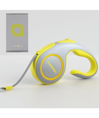 Fluorescent Retractable Small Dogs Leash/Cats Leash, 10 FT Strong Nylon Tape/Ribbon for Small Medium Dogs & Cats Up to 33lbs Fluorescent Yellow