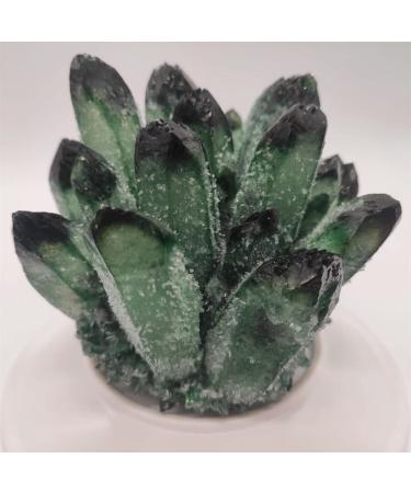 Natural Crystal Rough Gems for Decoration 500-600g Natural Green Ghost Quartz Crystal Cluster Crystals raw Gem for Home&Office Decoration fengshui Aura Crystal