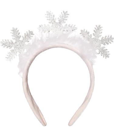 MEISH 2 Pieces Snowflake Headbands Christmas Party Headbands White Snowflake Hairbands with Feather for New Year Christmas Party Masquerade - Buy Online on GoSupps.com