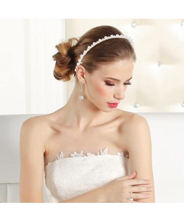 White Faux Pearl Bridal Headband Set - 12 Styles | Wedding Hair Accessories for Women - Buy Online on GoSupps.com