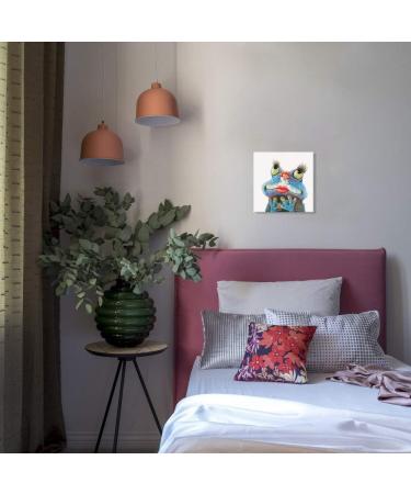 Feminine Frog Wall Decor - Red Lips & Long Eyelash Frog Desk Print for Women - Modern Farmhouse Home Decor - 30x30CM with Frame - Ready to Hang - Buy Online on GoSupps.com