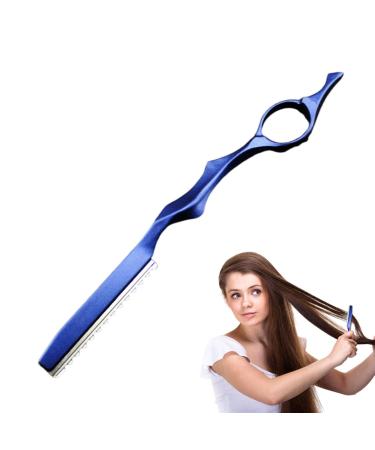Xvilmaun Razor for Hair Hair Trimmer Razor Ergonomic Hair Razor with Alloy Handle Non-Slip Hairdressing Razor Hair Thinning for Professional Salons Home Hairdressers blue
