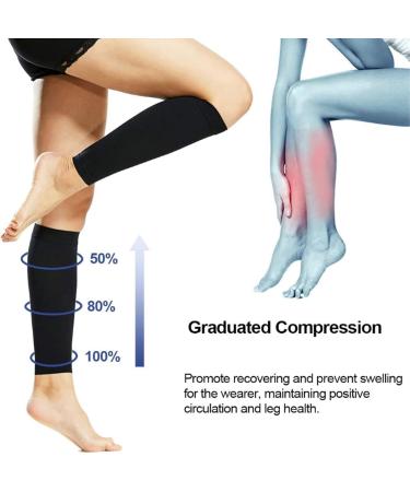 Compression Socks for Men & Women - Open Toe Calf Cuff Support for Varicose Veins & Edema - Two-Stage Elastic - Ideal for Swollen Ankles & Wound Feet - Black M - Buy Online on GoSupps.com