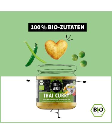 Little Lunch Bio Thai Curry | 100% Organic Vegan Meal | Lactose-Free Gluten-Free No Added Sugar | 6 x 350g - Buy Online on GoSupps.com