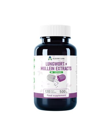 DG Supplements Lungwort & Largeleaved Candlestick 500 mg 120 Vegan Capsules High Quality Herbal Complex 41 Extract Equal to 2000 mg Support for Breathing & Immune System